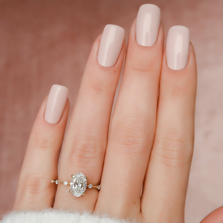 The Hidden Halo Morgan Oval Lab Diamond Moissanite Engagement Ring *Shown with 1.5 ct #material_gold