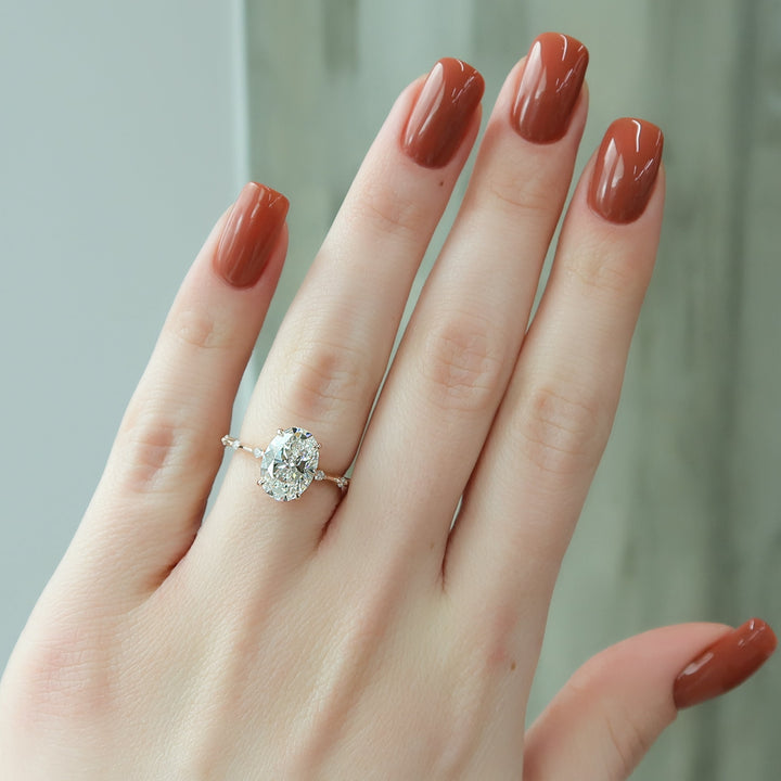 The Hidden Halo Morgan Oval Lab Diamond Moissanite Engagement Ring *Shown with 2.5 ct #material_rose