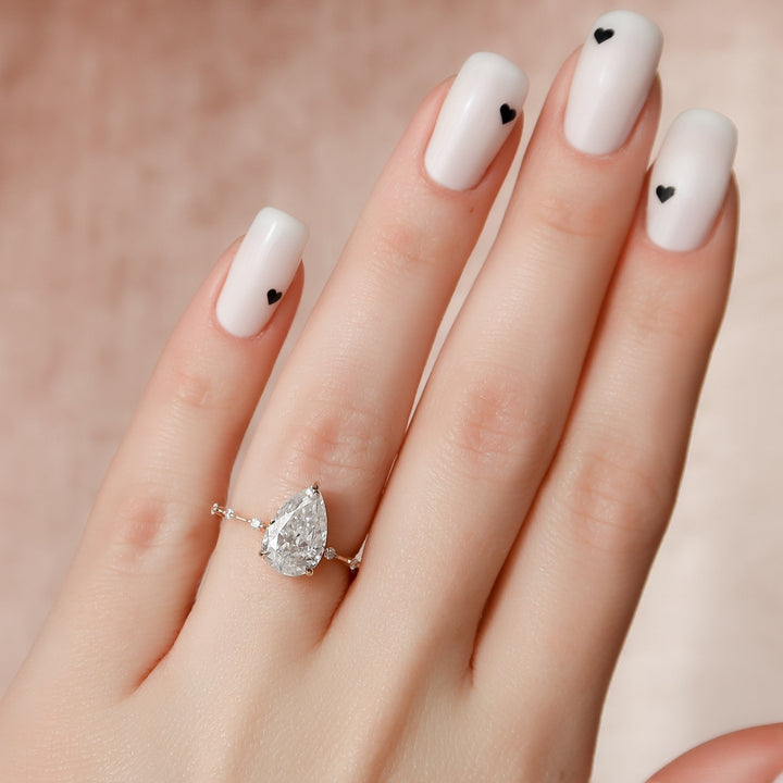 The Hidden Halo Morgan Pear Lab Diamond Moissanite Engagement Ring *Shown with 2.5 ct #material_rose