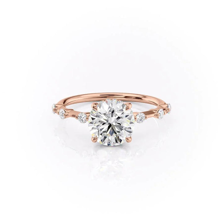 The Hidden Halo Morgan Set With Round Side Stone Lab Diamond 1 Carat 14K Rose#material_14k-rose