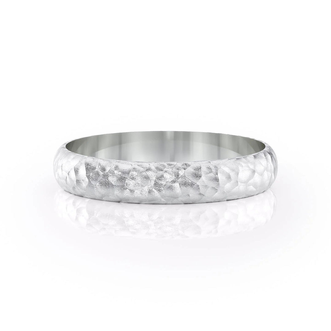 The Jameson Wedding Bands Hammered 14K White#material_14k-white