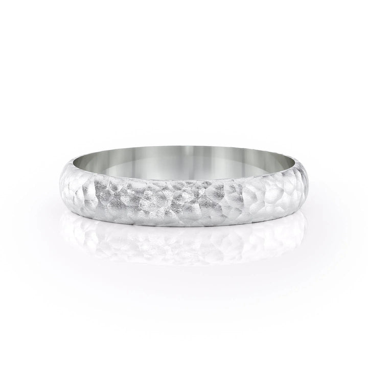 The Jameson Wedding Bands Hammered 14K White#material_14k-white