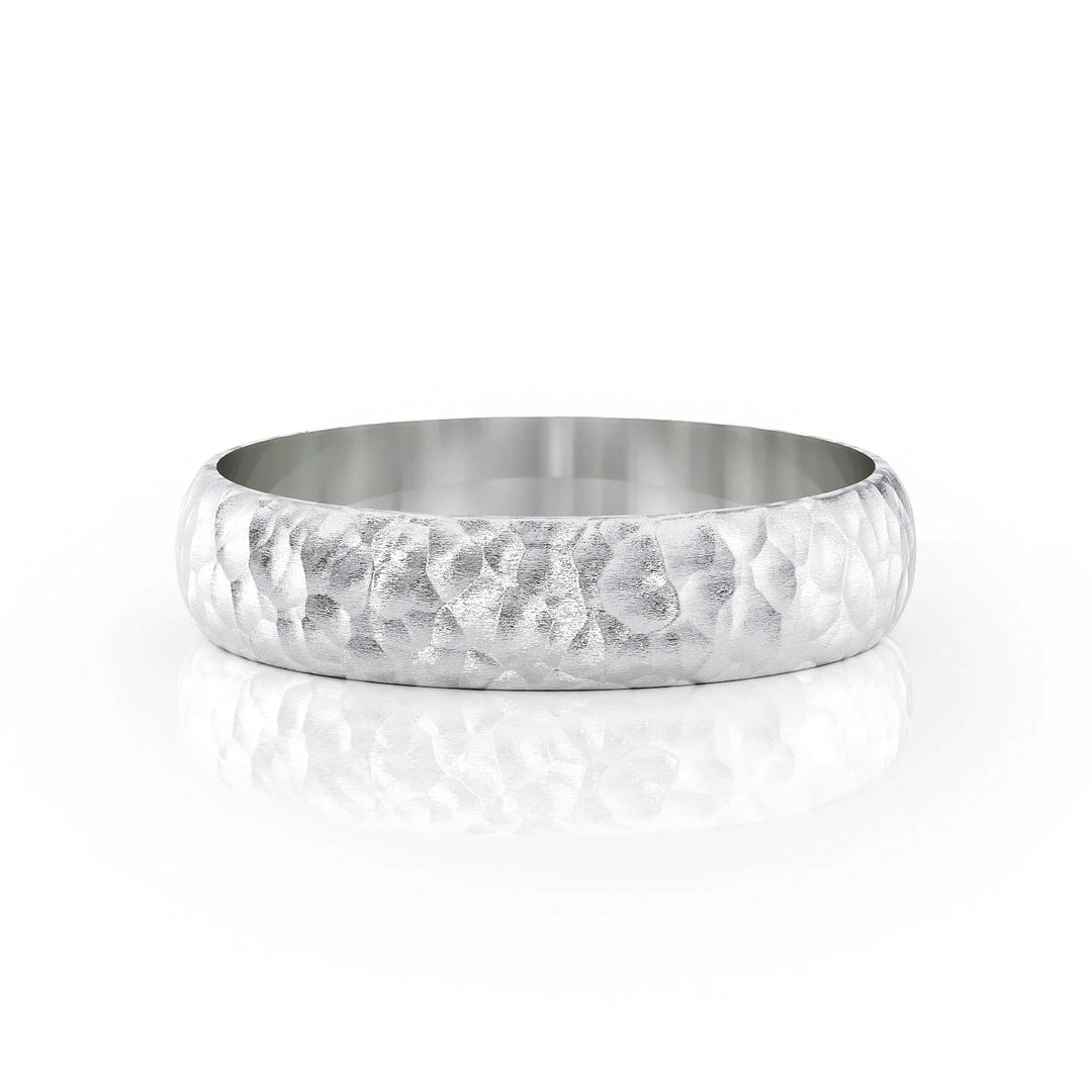 The Jameson Wedding Bands Hammered 14K White#material_14k-white