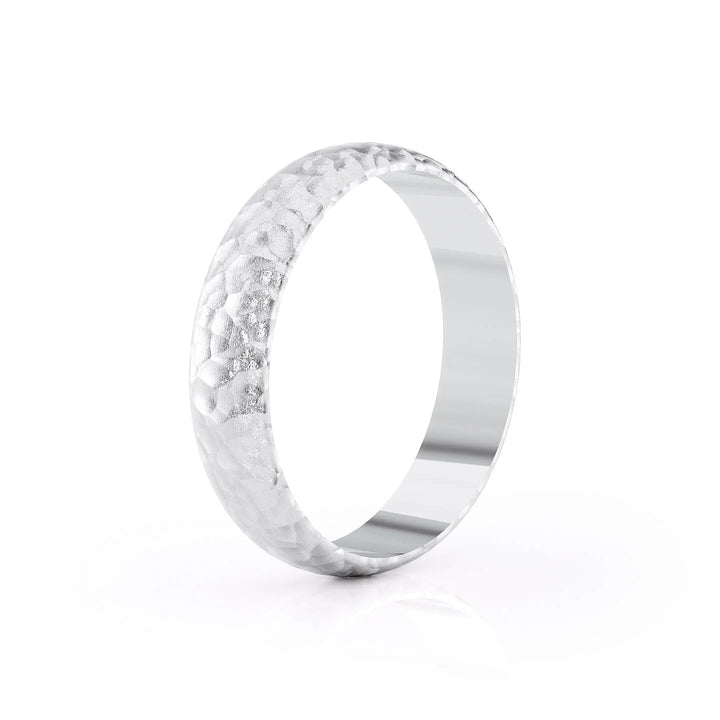 The Jameson Wedding Bands Hammered 18K White#material_18k-white