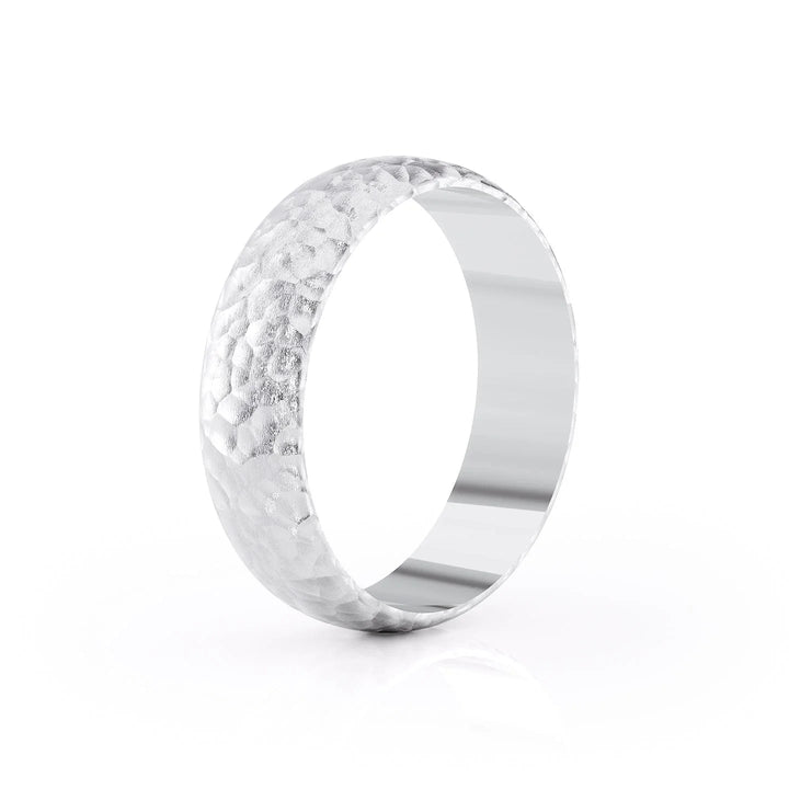 The Jameson Wedding Bands Hammered 14K White#material_14k-white