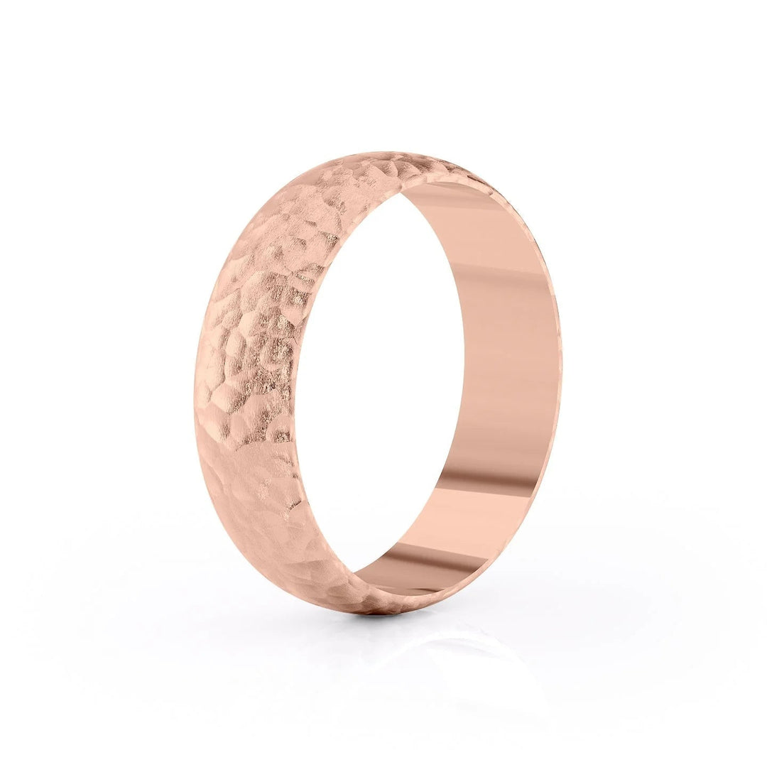 The Jameson Wedding Bands Hammered 18K Rose#material_18k-rose