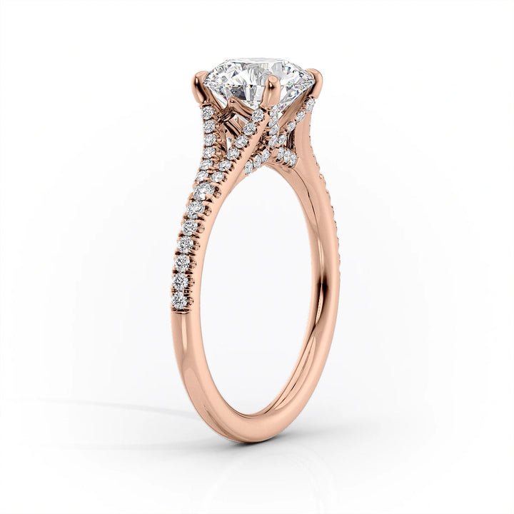 The Jessie Set With Cushion Pave Lab Diamond 1.5 Carat 14K Rose#material_14k-rose