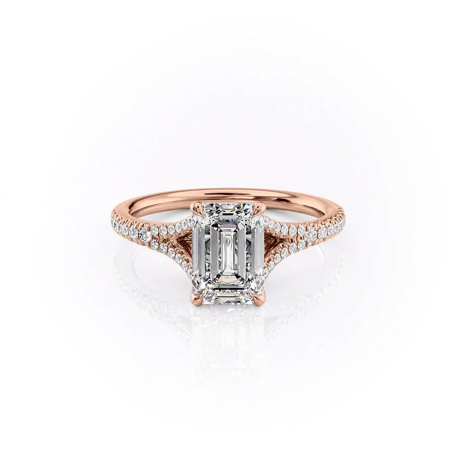 The Jessie Set With Emerald Pave Moissanite#material_14k-rose