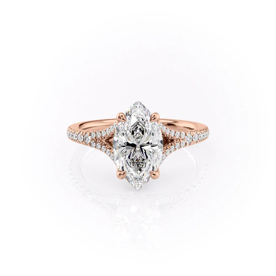 The Jessie Set With Marquise Pave Lab Diamond 1 Carat 14K Rose#material_14k-rose