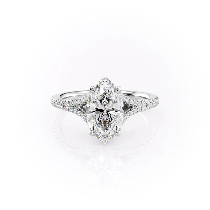 The Jessie Set With Marquise Pave Lab Diamond 1 Carat 14K White#material_14k-white