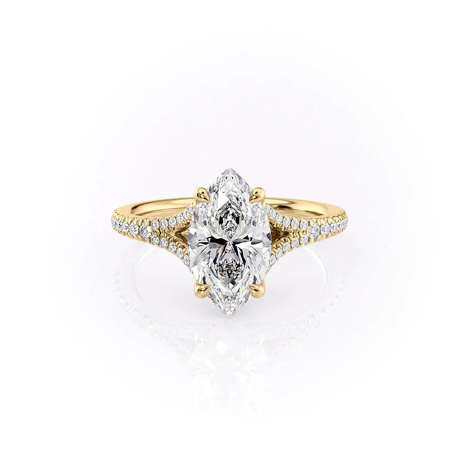 The Jessie Set With Marquise Pave Lab Diamond 1 Carat 18K Gold#material_18k-gold