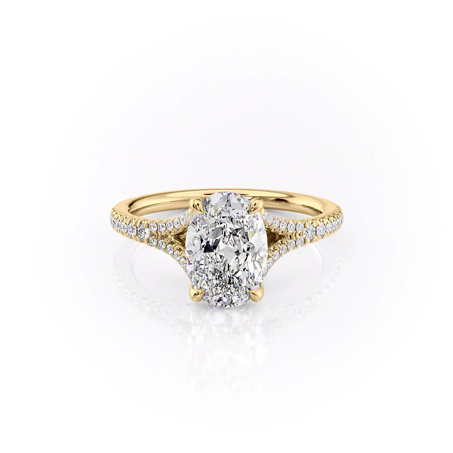 The Jessie Set With Oval Pave Lab Diamond 1 Carat 14K Gold#material_14k-gold