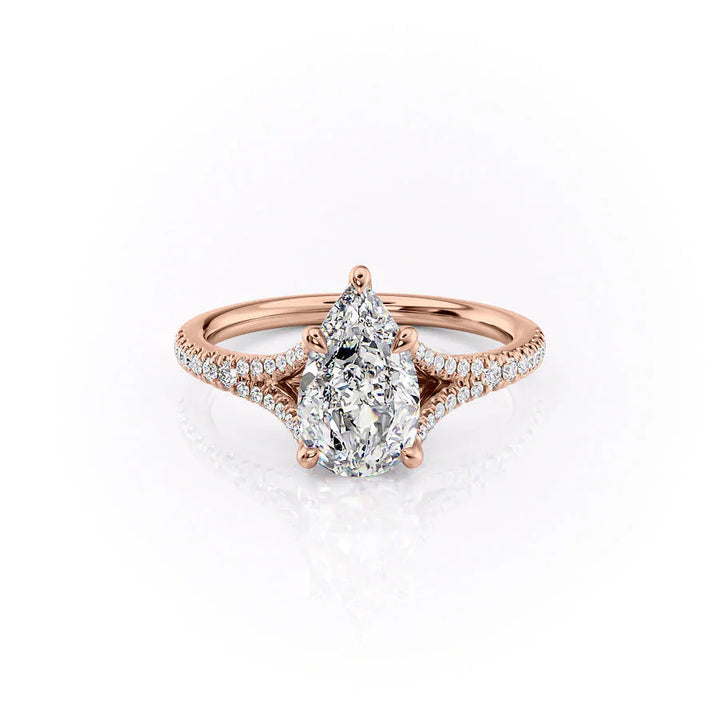 The Jessie Set With Pear Pave Lab Diamond 1 Carat 14K Rose#material_14k-rose