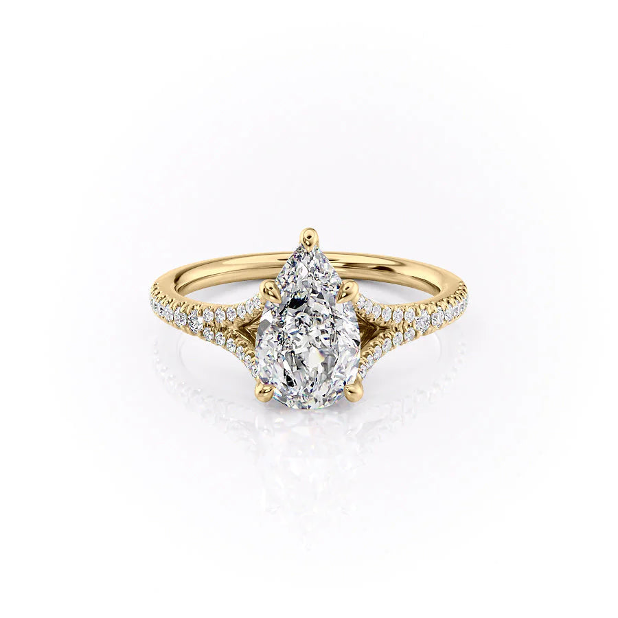 The Jessie Set With Pear Pave Lab Diamond 1 Carat 18K Gold#material_18k-gold