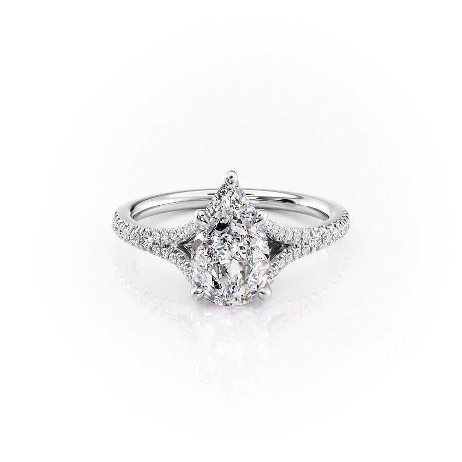 The Jessie Set With Pear Pave Lab Diamond 1 Carat 18K White#material_18k-white