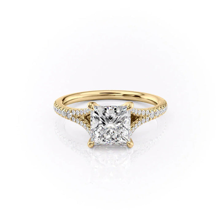 The Jessie Set With Princess Pave Lab Diamond 1 Carat 14K Gold#material_14k-gold