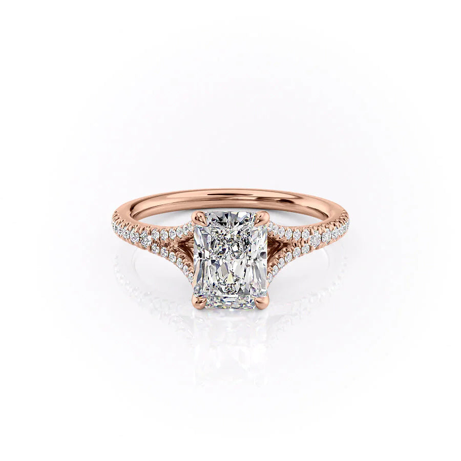 The Jessie Set With Radiant Pave Lab Diamond 1 Carat 14K Rose#material_14k-rose