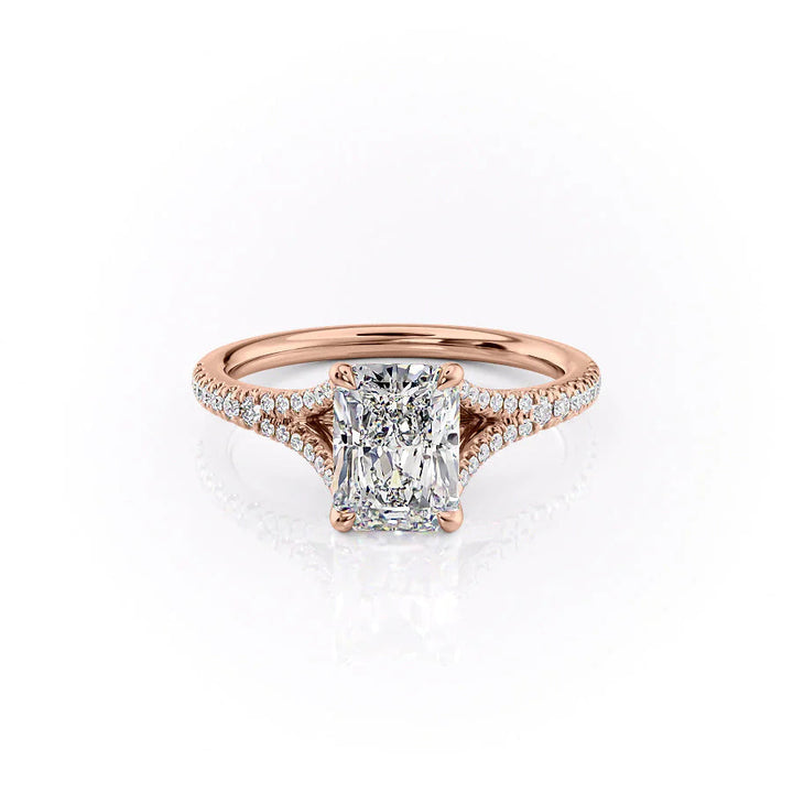 The Jessie Set With Radiant Pave Lab Diamond 1 Carat 14K Rose#material_14k-rose