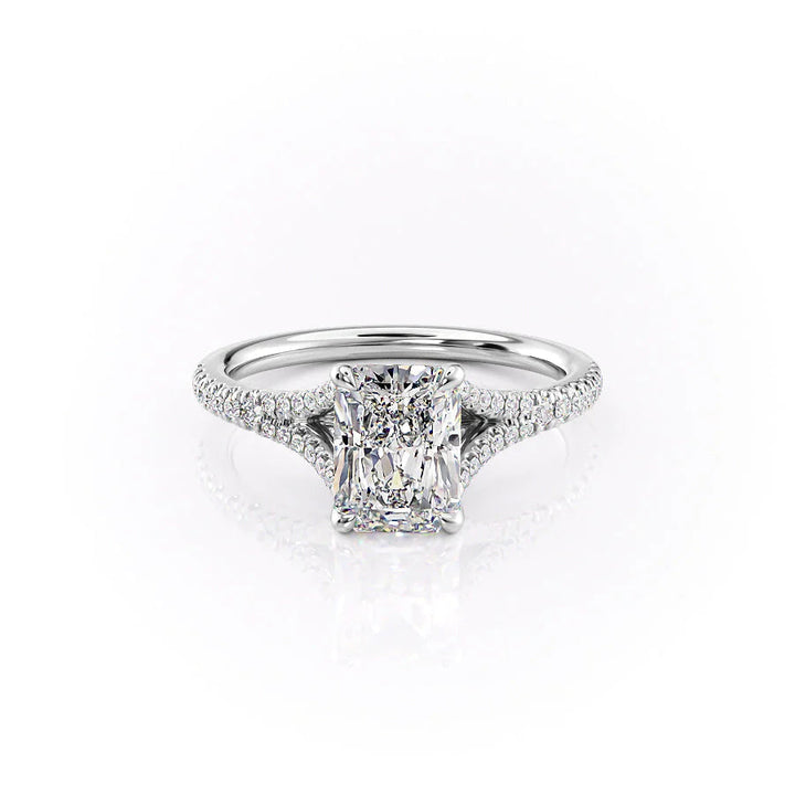 The Jessie Set With Radiant Pave Lab Diamond 1 Carat 14K White#material_14k-white