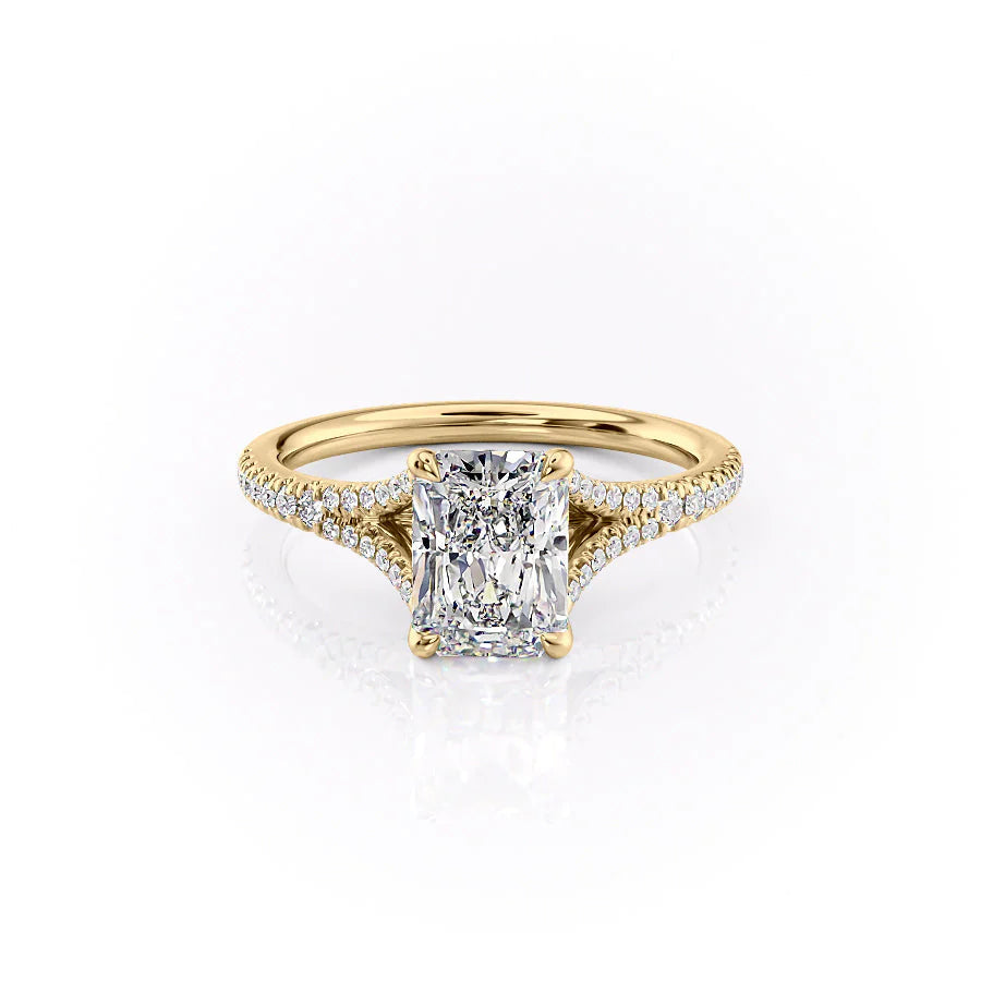 The Jessie Set With Radiant Pave Lab Diamond 1 Carat 18K Gold#material_18k-gold