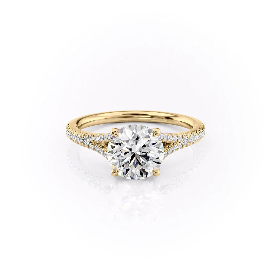 The Jessie Set With Round Pave Lab Diamond 1 Carat 14K Gold#material_14k-gold