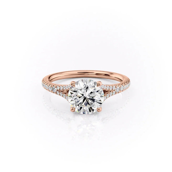 The Jessie Set With Round Pave Lab Diamond 1 Carat 14K Rose#material_14k-rose