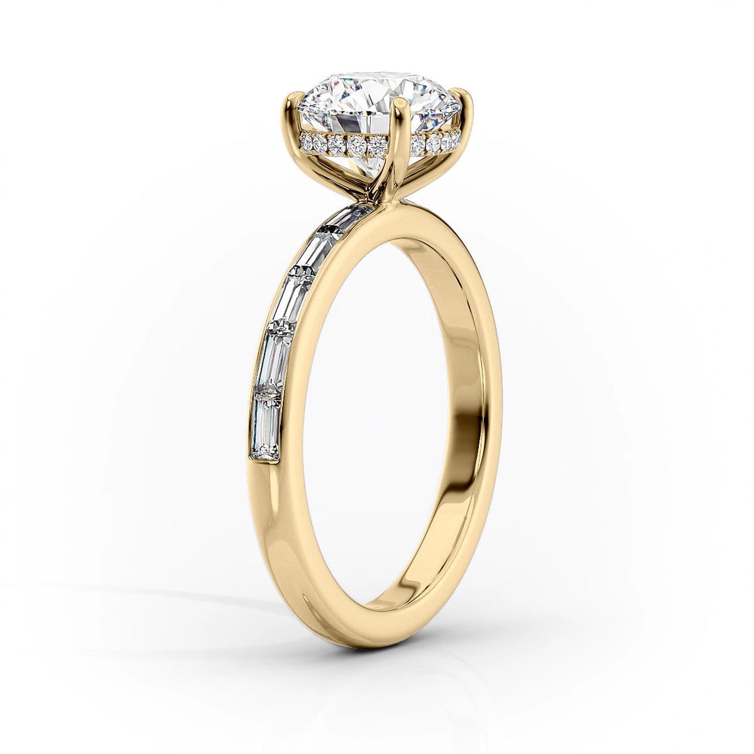 The Johanna Set With Cushion Side Stone Lab Diamond 1.5 Carat 14K Gold#material_14k-gold