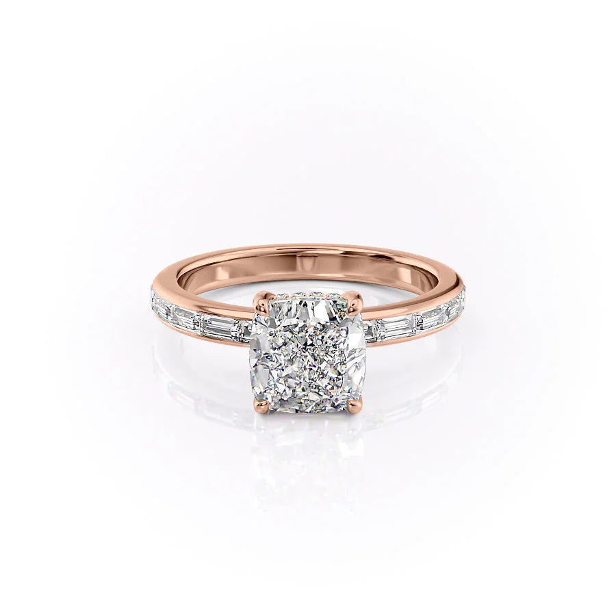 The Johanna Set With Cushion Side Stone Moissanite#material_18k-rose