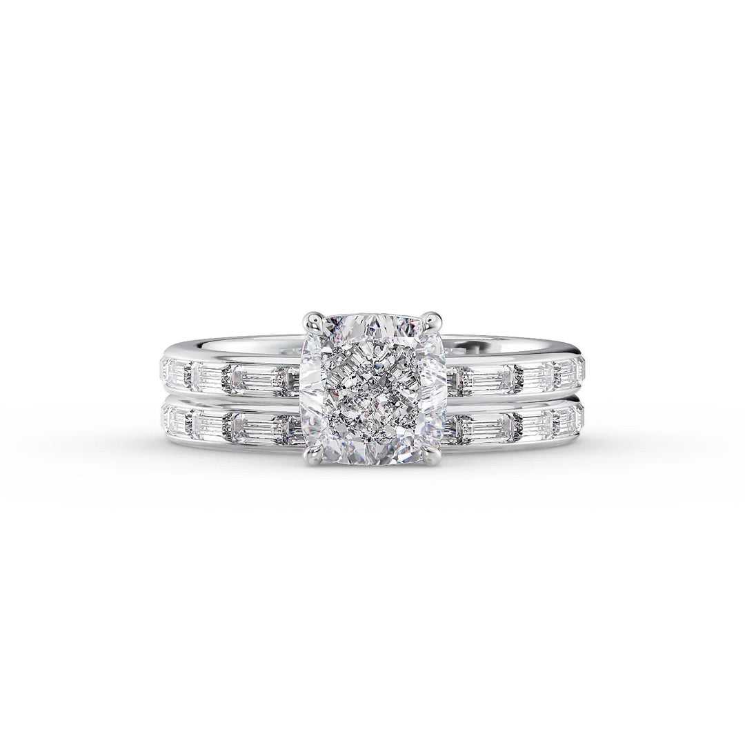 The Johanna Set With Cushion Side Stone Moissanite#material_18k-white