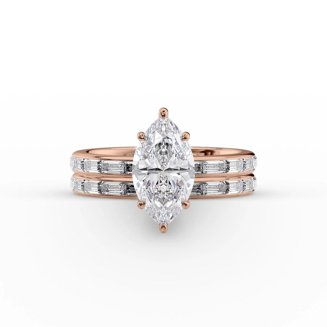 The Johanna Set With Marquise Side Stone Lab Diamond 2 Carat 14K Rose#material_14k-rose