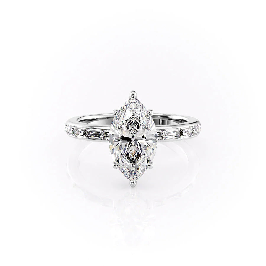 The Johanna Set With Marquise Side Stone Moissanite#material_14k-white