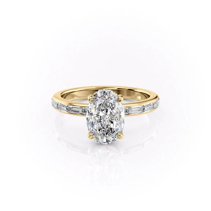 The Johanna Set With Oval Side Stone Moissanite#material_14k-gold