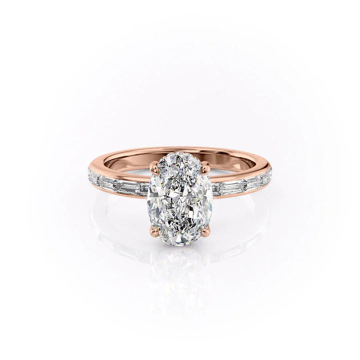 The Johanna Set With Oval Side Stone Moissanite#material_14k-rose