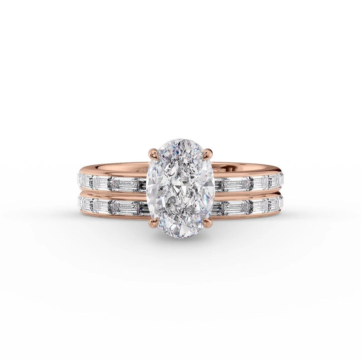 The Johanna Set With Oval Side Stone Moissanite#material_14k-rose