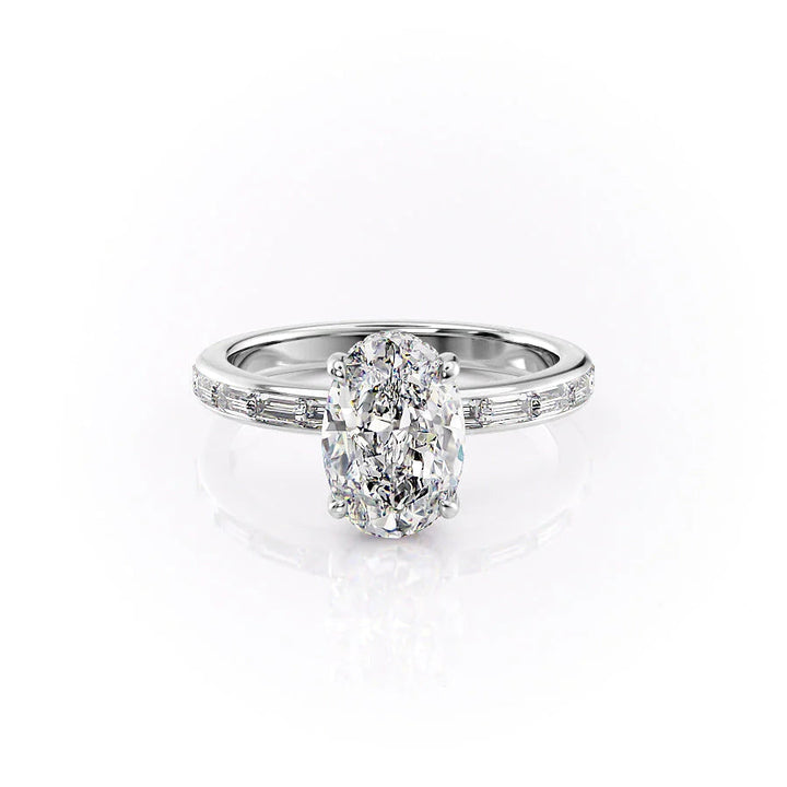 The Johanna Set With Oval Side Stone Moissanite#material_14k-white