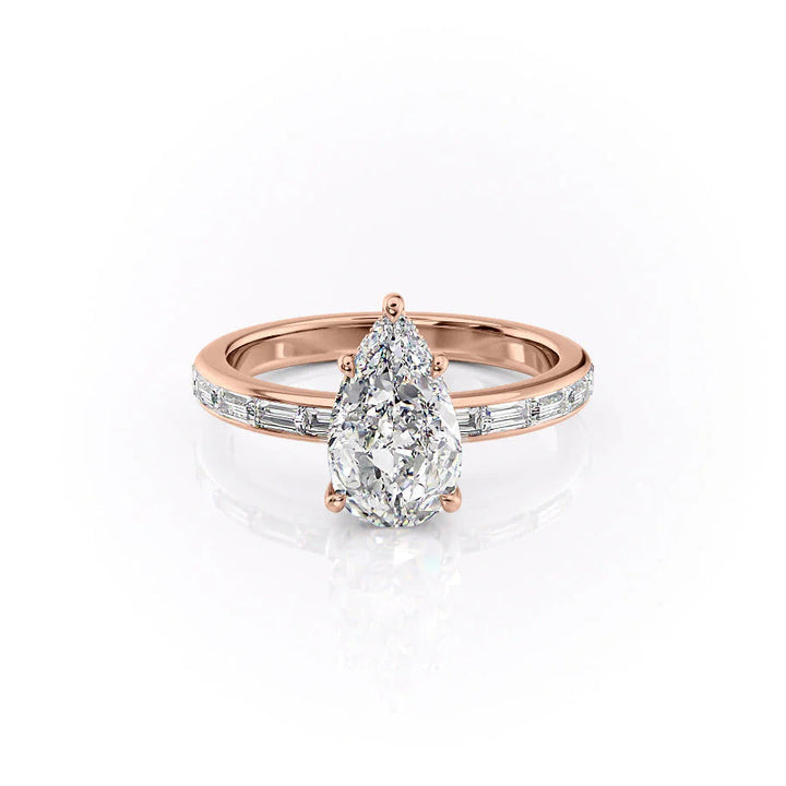 The Johanna Set With Pear Side Stone Lab Diamond 1 Carat 14K Rose#material_14k-rose