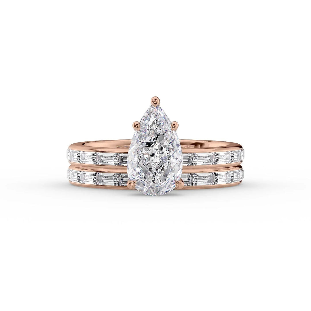 The Johanna Set With Pear Side Stone Lab Diamond 2 Carat 14K Rose#material_14k-rose