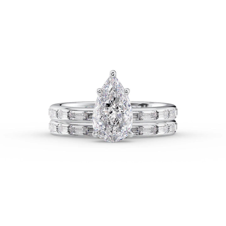 The Johanna Set With Pear Side Stone Moissanite#material_14k-white