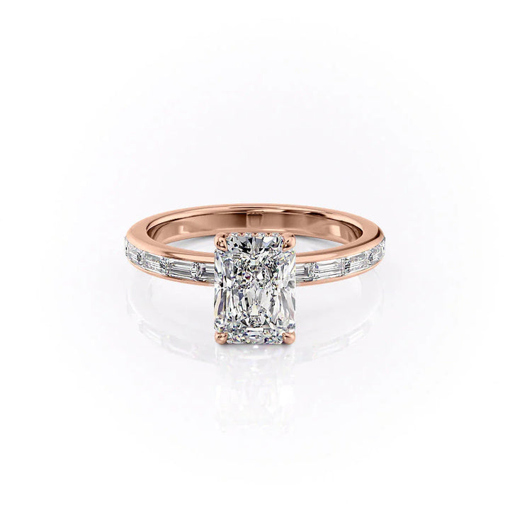 The Johanna Set With Radiant Side Stone Lab Diamond 1 Carat 14K Rose#material_14k-rose