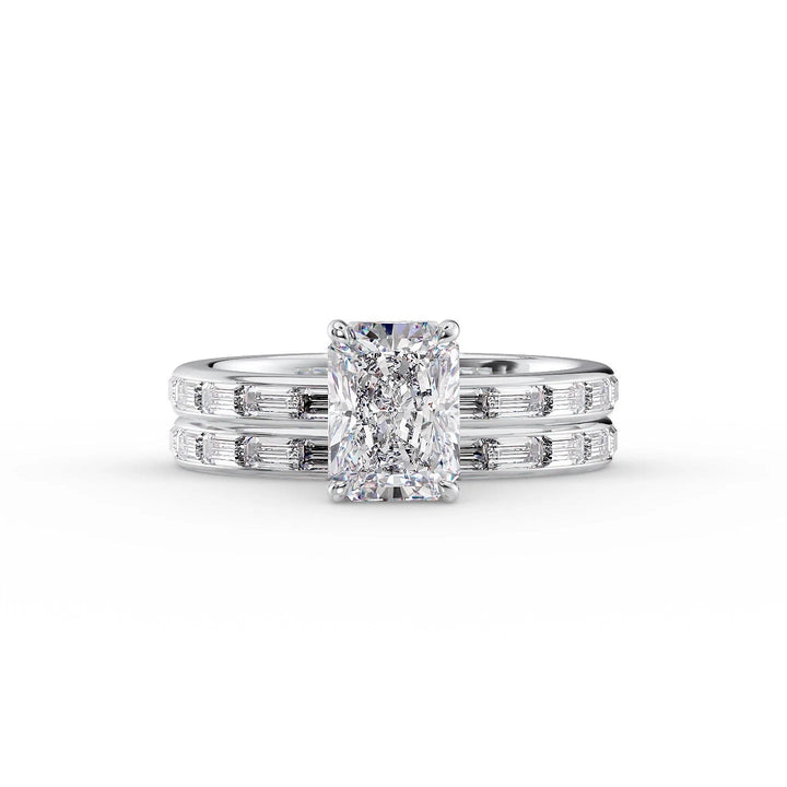 The Johanna Set With Radiant Side Stone Moissanite#material_14k-white