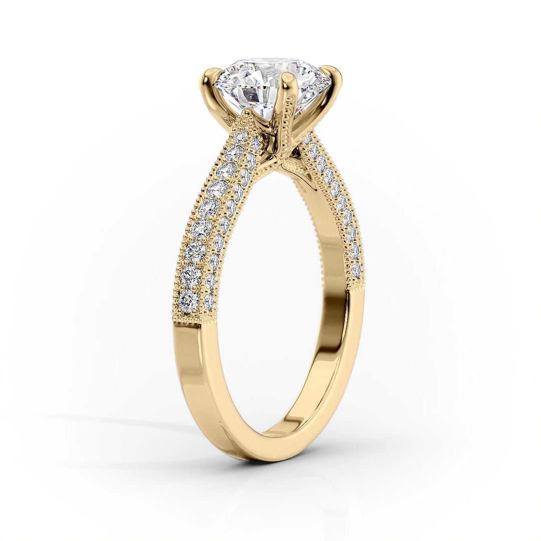 The Josephine Set With Cushion Vintage Lab Diamond 1.5 Carat 14K Gold#material_14k-gold