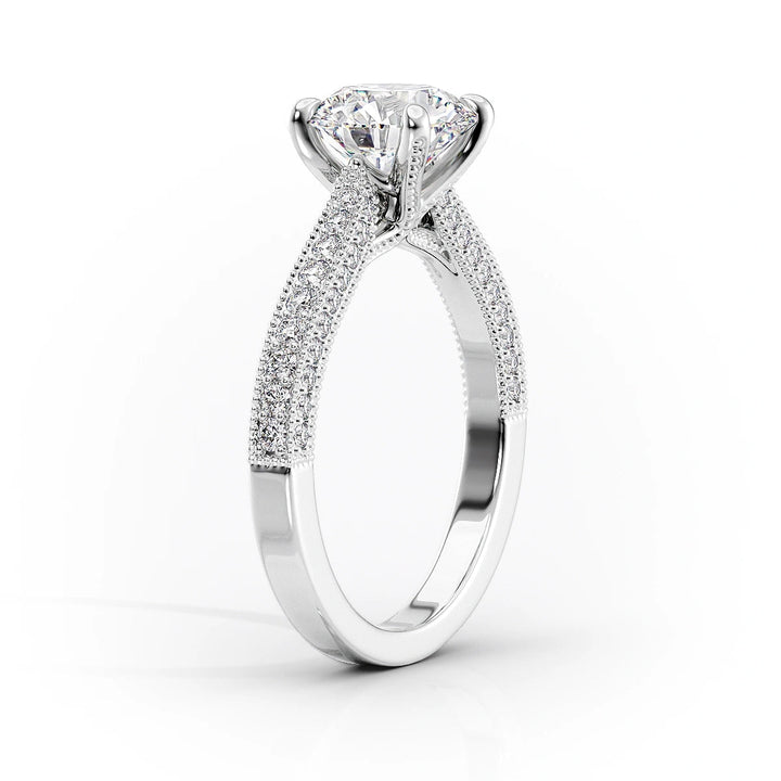 The Josephine Set With Oval Vintage Lab Diamond 1.5 Carat 14K White#material_14k-white