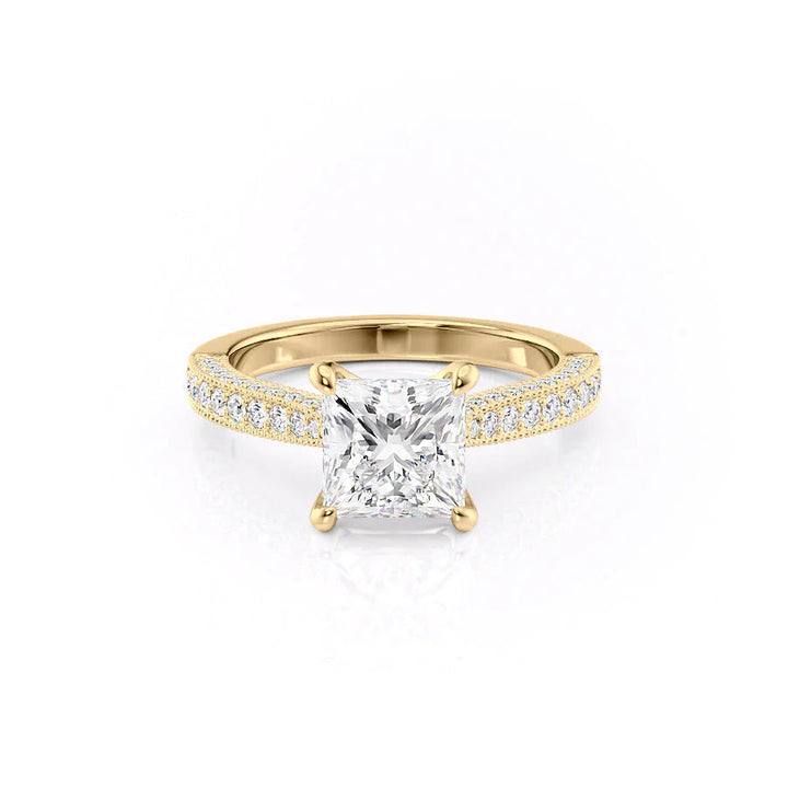 The Josephine Set With Princess Vintage Lab Diamond 1 Carat 14K Gold#material_14k-gold