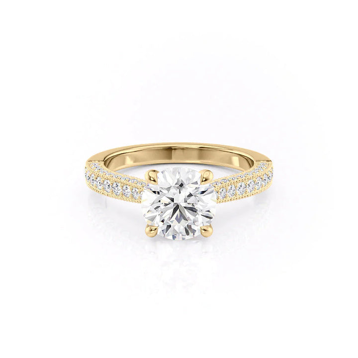 The Josephine Set With Round Vintage Lab Diamond 1 Carat 14K Gold#material_14k-gold