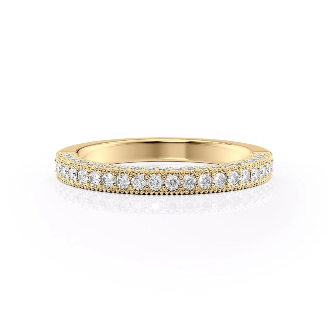 The Josephine Wedding Bands Diamonds Half Way 14K Gold#material_14k-gold