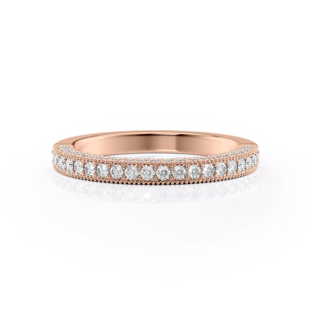 The Josephine Wedding Bands Diamonds Half Way 14K Rose#material_14k-rose