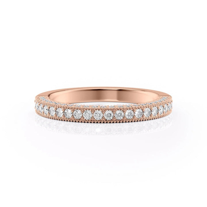 The Josephine Wedding Bands Diamonds Half Way 14K Rose#material_14k-rose