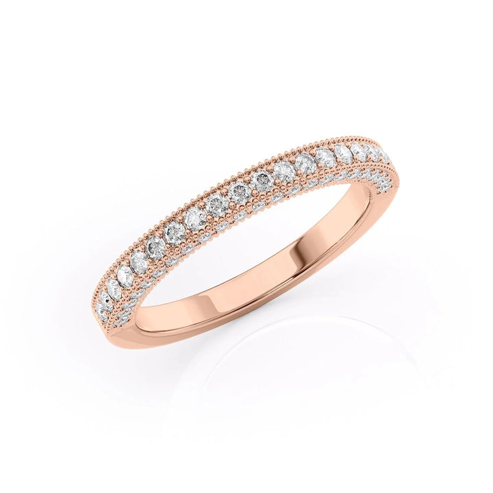 The Josephine Wedding Bands Diamonds Half Way 14K Rose#material_14k-rose