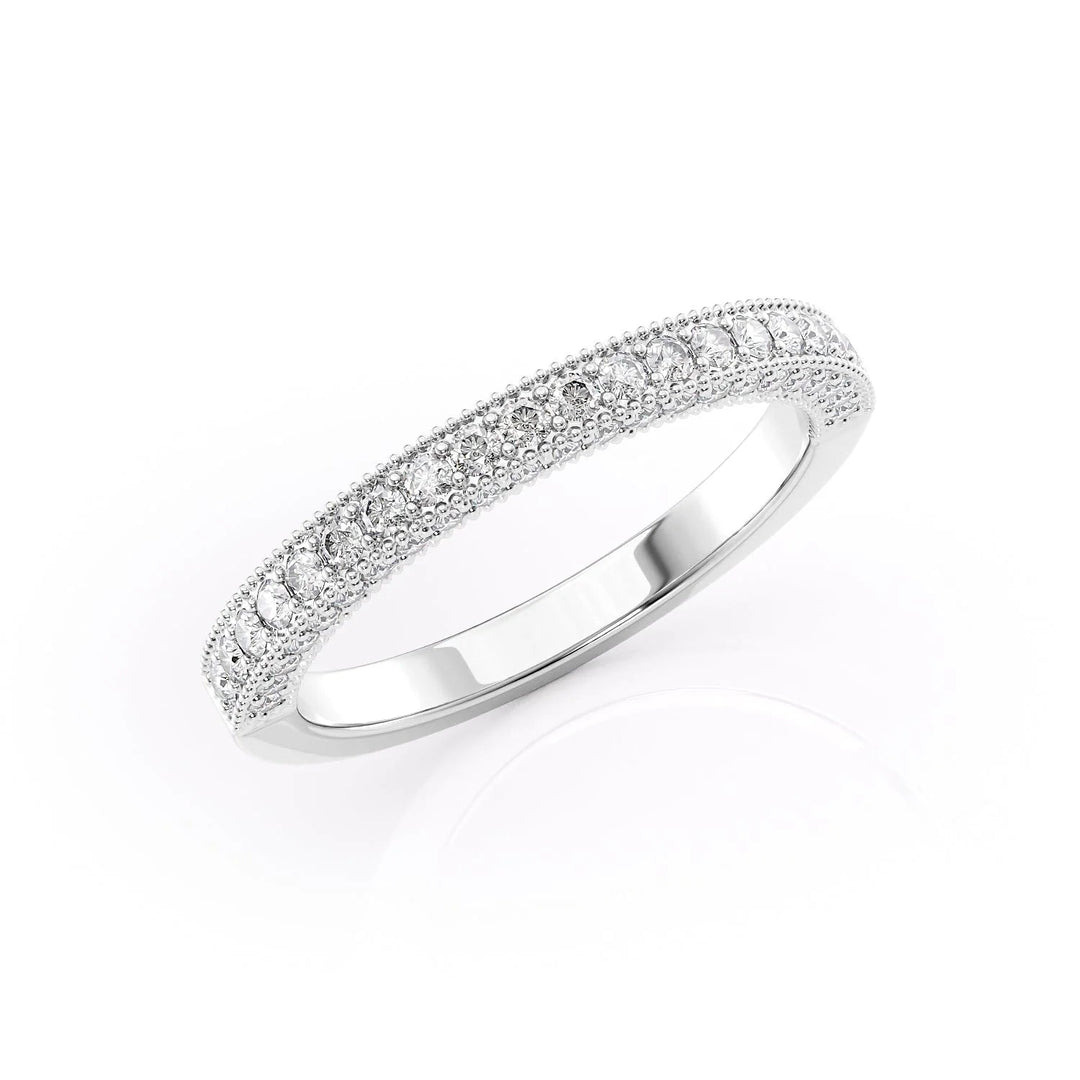 The Josephine Wedding Bands Diamonds Half Way 14K White#material_14k-white