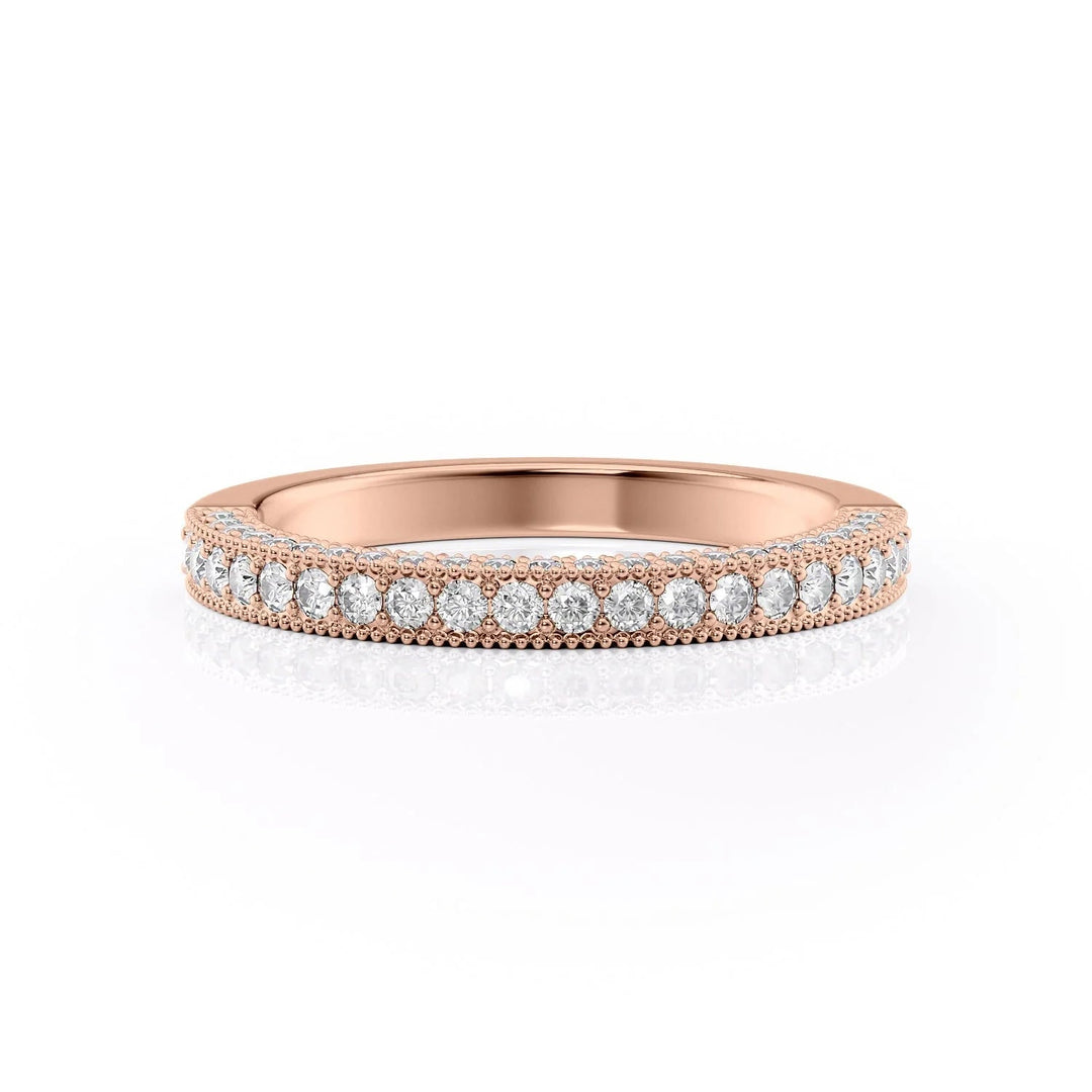 The Josephine Wedding Bands Diamonds Half Way#material_18k-rose